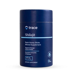 Trace Minerals Shilajit Honey Stick jar for convenient daily energy support.