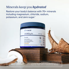 Trace Minerals Zerolyte on-the-go hydration pouch in gym bag highlights convenient use.