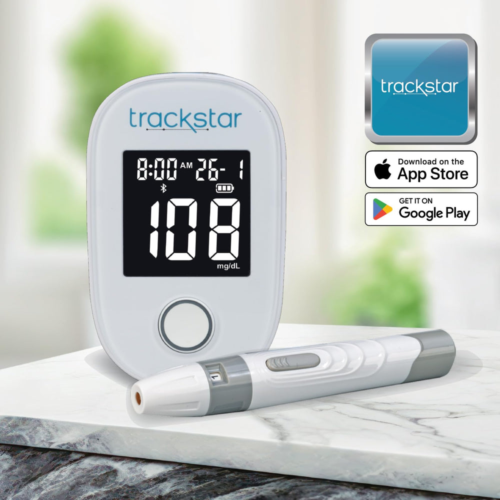 Trackstar monitor results display with quick readings and large illuminated digits
