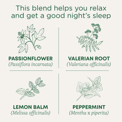 Close-up of valerian leaves in Traditional Medicinals Nighty Night Extra blend.