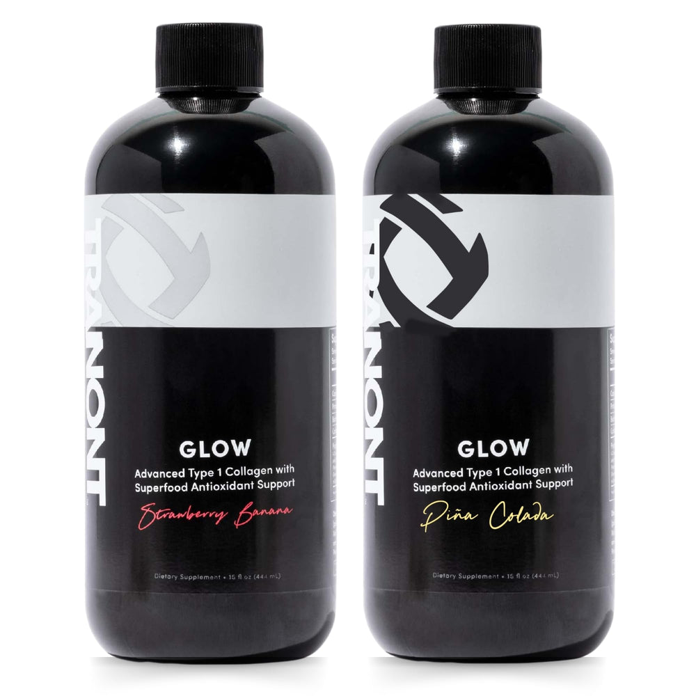 Tranont Glow 2-PK strawberry banana bottle pour for hydration and antioxidants
