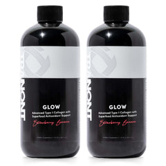 Tranont Glow strawberry banana bottle front showing antioxidant-rich formula