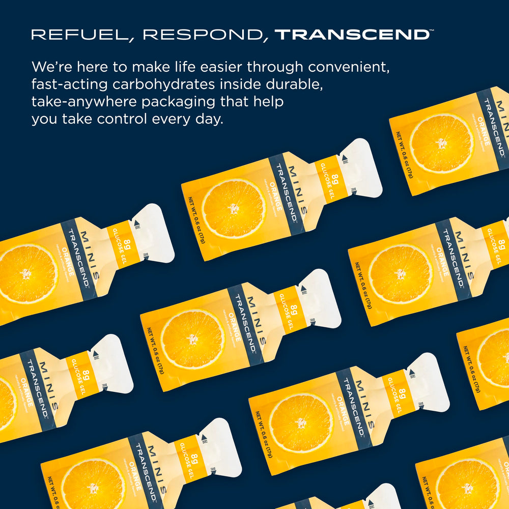 Transcend mini orange gel pack travel-ready setup for workouts.