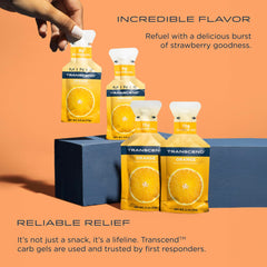 Transcend Orange Gel twist-open pack for quick fueling on the go.