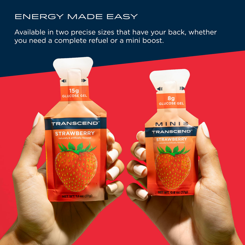Transcend Strawberry Gel caffeine-free label for sensitive users