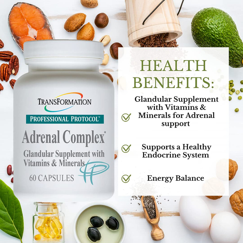 TRANSFORMATION Adrenal Complex capsules close-up for convenient daily use