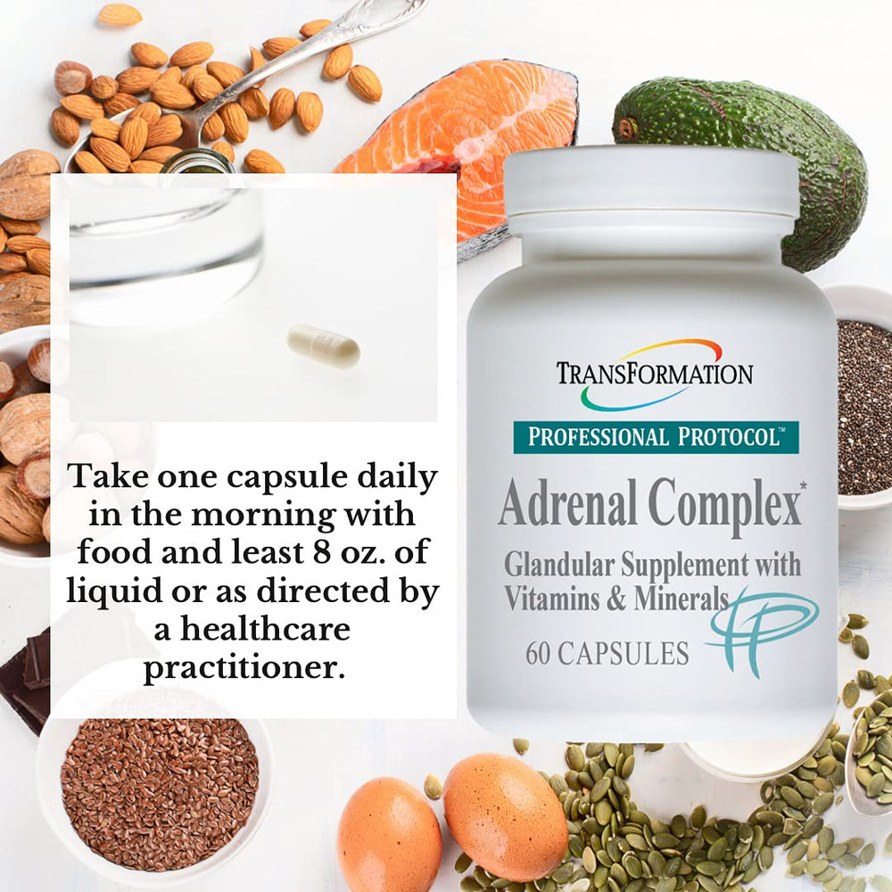 TRANSFORMATION Adrenal Complex label view highlighting herbal and vitamin blend