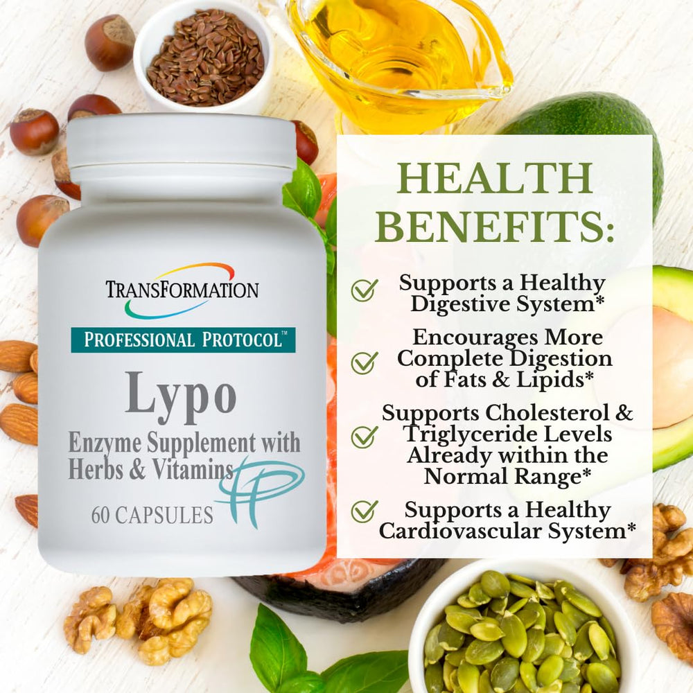 Transformation Lypo Enzymes capsules close-up for easy daily digestive support.