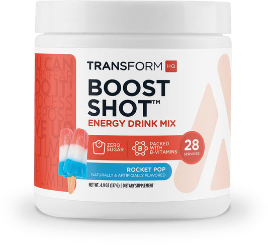 TransformHQ Rocket Pop powder bottle ready for a clean energy boost.