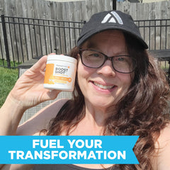 TransformHQ Morning routine with powder and glass for a smooth start.