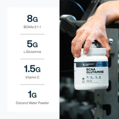BCAA Glutamine dissolving in water for a hydration-friendly mix
