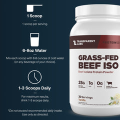 Transparent Labs beef protein powder shaker ready for mix and go workouts.