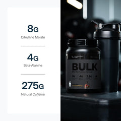 Gym scene suggesting focused training powered by Bulk Black