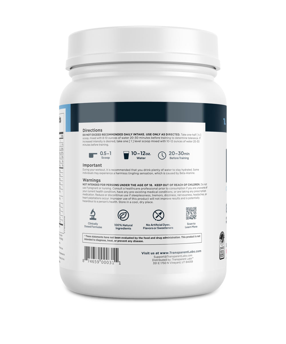 Lifestyle shot of a trainer mixing Transparent Labs Bulk Pre-Workout before training.