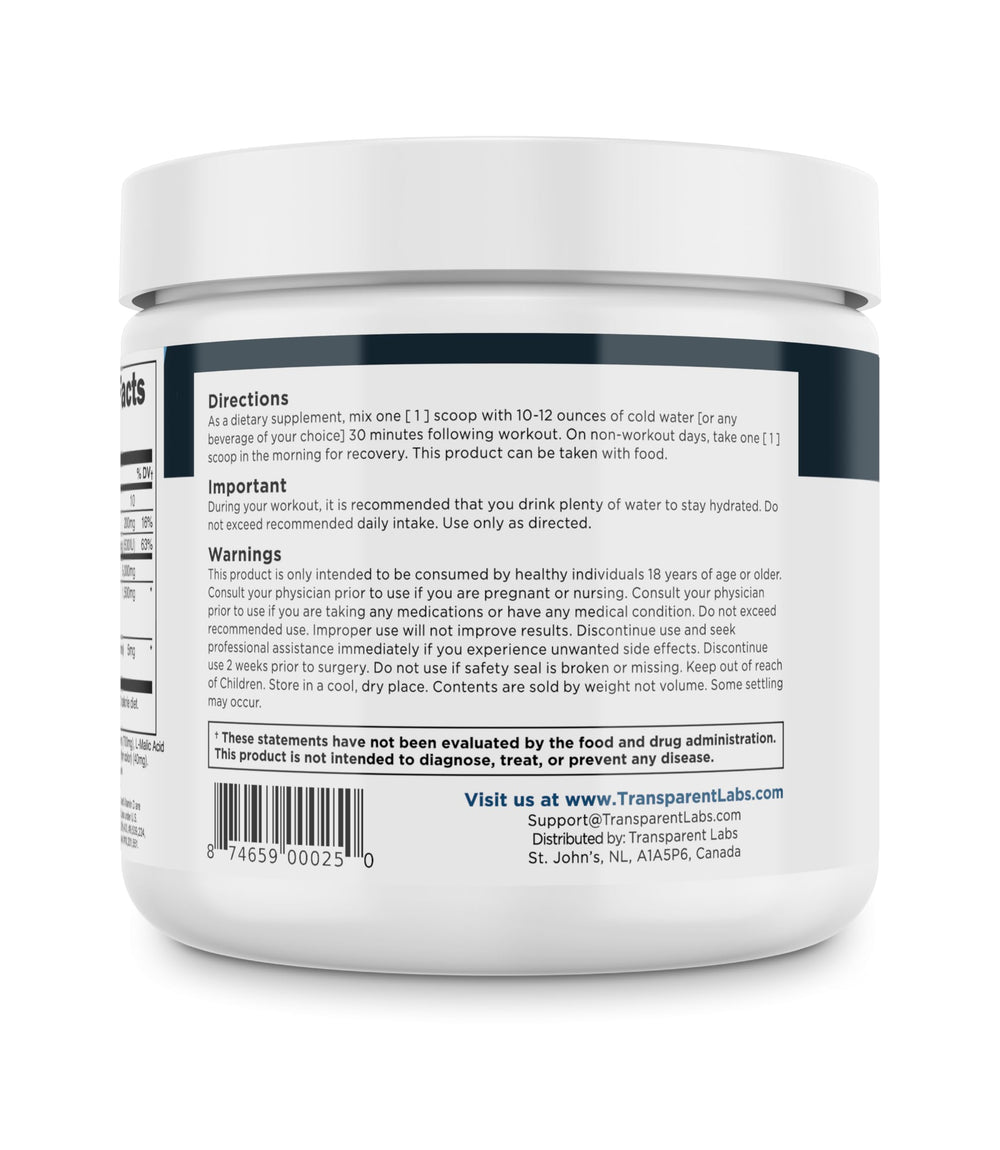 Transparent Labs Creatine HMB fresh pour conveys immediate flavor and use.