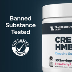 Transparent Labs Creatine HMB powder being dispensed for easy daily use.