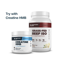 Transparent Labs grass-fed beef isolate label closeup emphasizes clean ingredient profile.