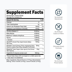 Transparent Labs Stim-Free scoop beside tub, accurate serving for workouts.