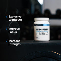 Serving size label on Stim-Free bottle helps accurate dosing.