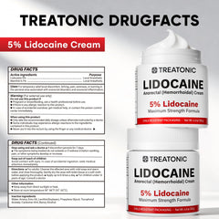 Skin contact with Treatonic 5% Lidocaine Cream for soothing relief.