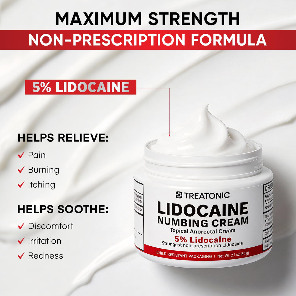 Treatonic lidocaine cream in use on the arm showing smooth absorption