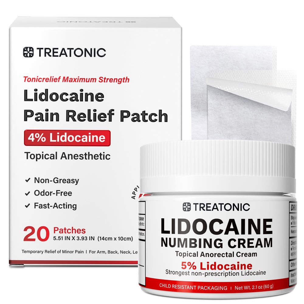 Treatonic lidocaine cream 5% tube applied for fast, targeted relief on skin