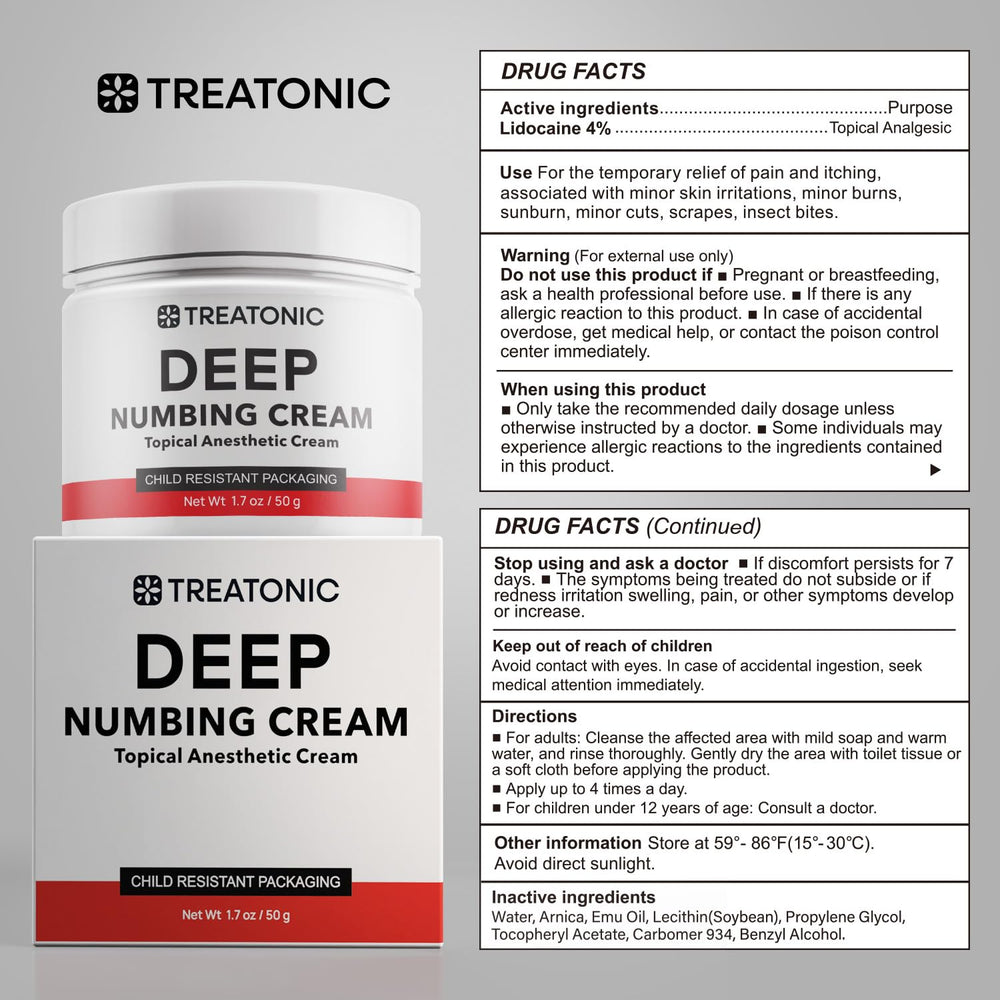 Vitamin E symbol and ingredients on Treatonic tube