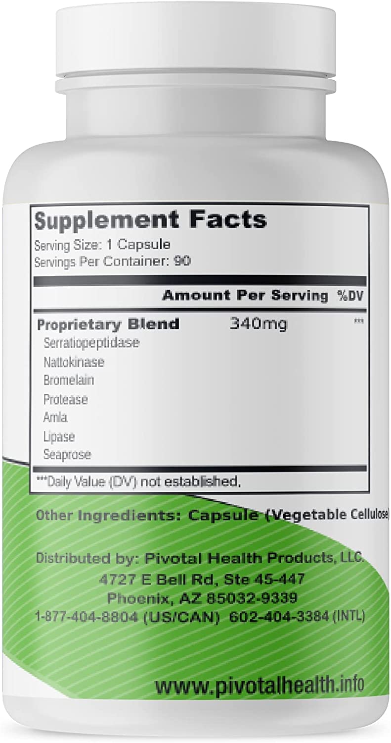 Trebinase bottle back label with ingredients and usage cues for immune support.