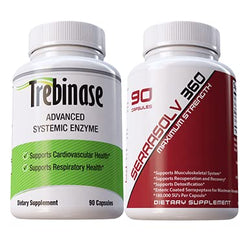 Trebinase scar tissue pack bottle illustrates convenient daily enzyme support for wellness.
