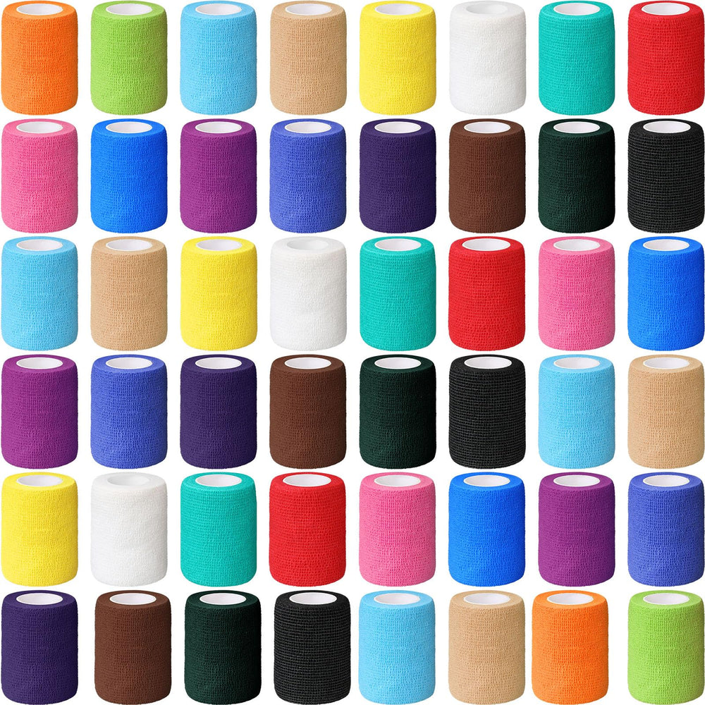 Treela 64-pack self-adherent bandage wraps in vibrant colors for versatile sports use
