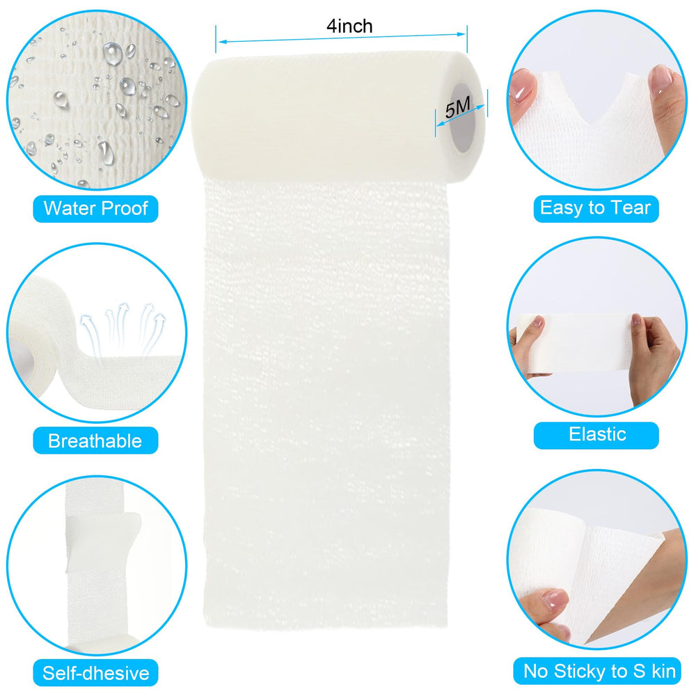 Treela cohesive elastic bandage on wrist and ankle in white for stable wrapping.
