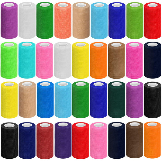 Treela self-adherent bandage 36-pack in assorted colors for versatile sports support.