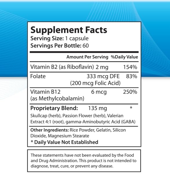 Tremadone ingredient blend with herbs and vitamins for neurotransmission support