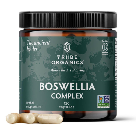 TRIBE ORGANICS Boswellia supplement bottle for joint support and everyday mobility.