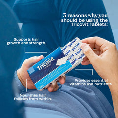 Tricovit gluten-free label on packaging signals a gluten-free formula.