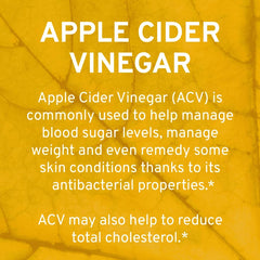 TRIO NUTRITION Apple Cider Vinegar Mother label closeup.