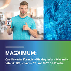 Closeup of MagXimum label showing key ingredients and benefits.