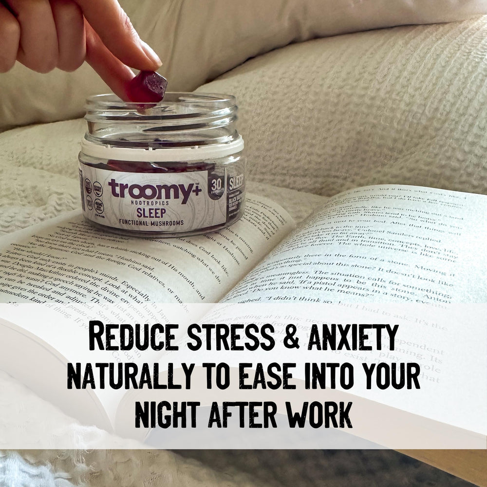 Troomy Sleep packaging box highlights natural ingredients and sustainability.