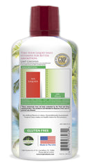 Close-up of Tropical Oasis label with glucosamine, chondroitin, MSM, hyaluronic acid.