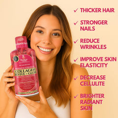 Tropical Oasis Liquid Collagen Glow label detail emphasizing non-GMO and allergen-free qualities.