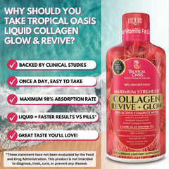 Tropical Oasis Liquid Collagen Glow skin glow shot suggesting radiant skin potential.