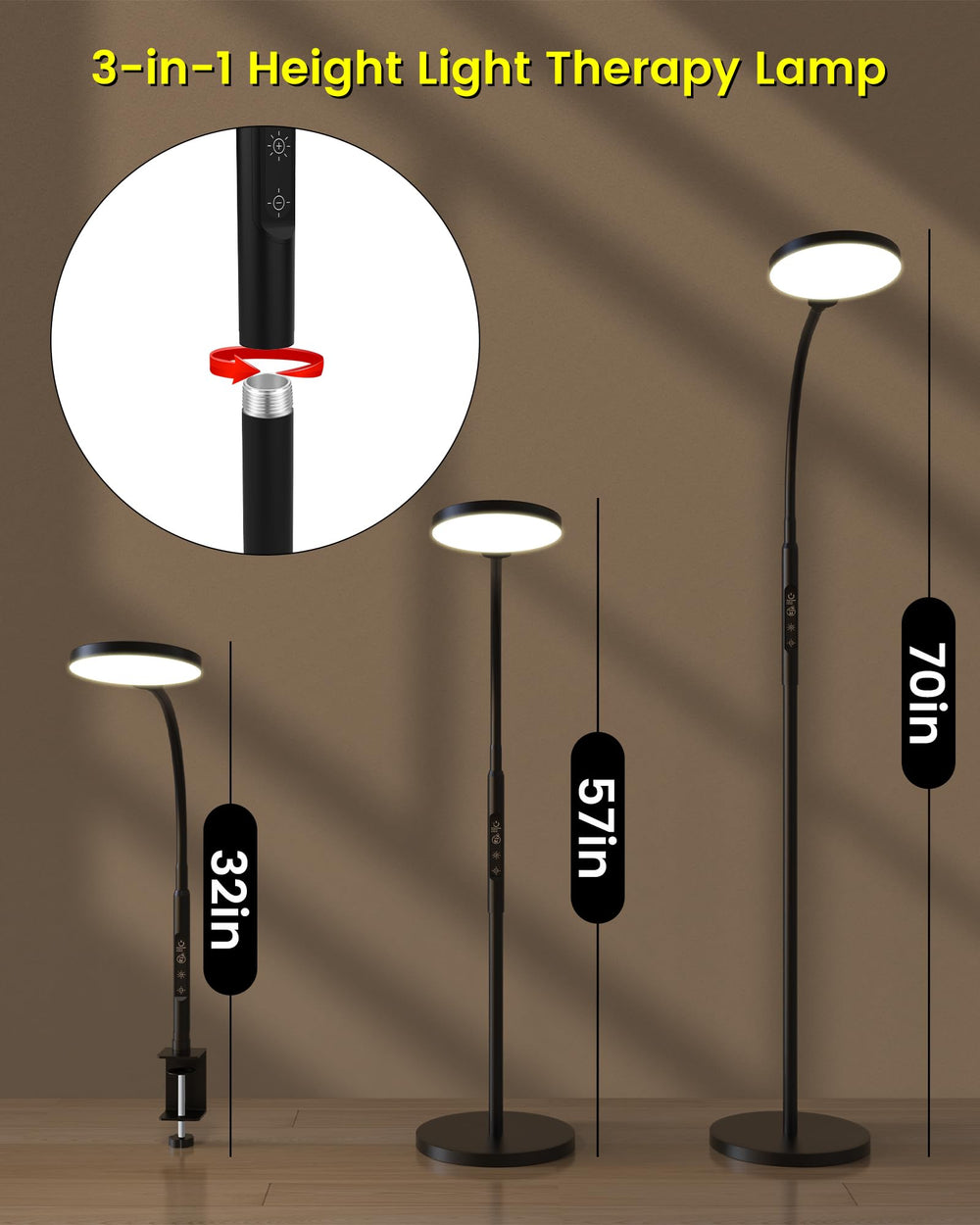 Adjustable height for reading, working, or leisure.