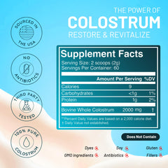 TROVICA Colostrum Powder served-glass portrays ready-to-drink nutrition.