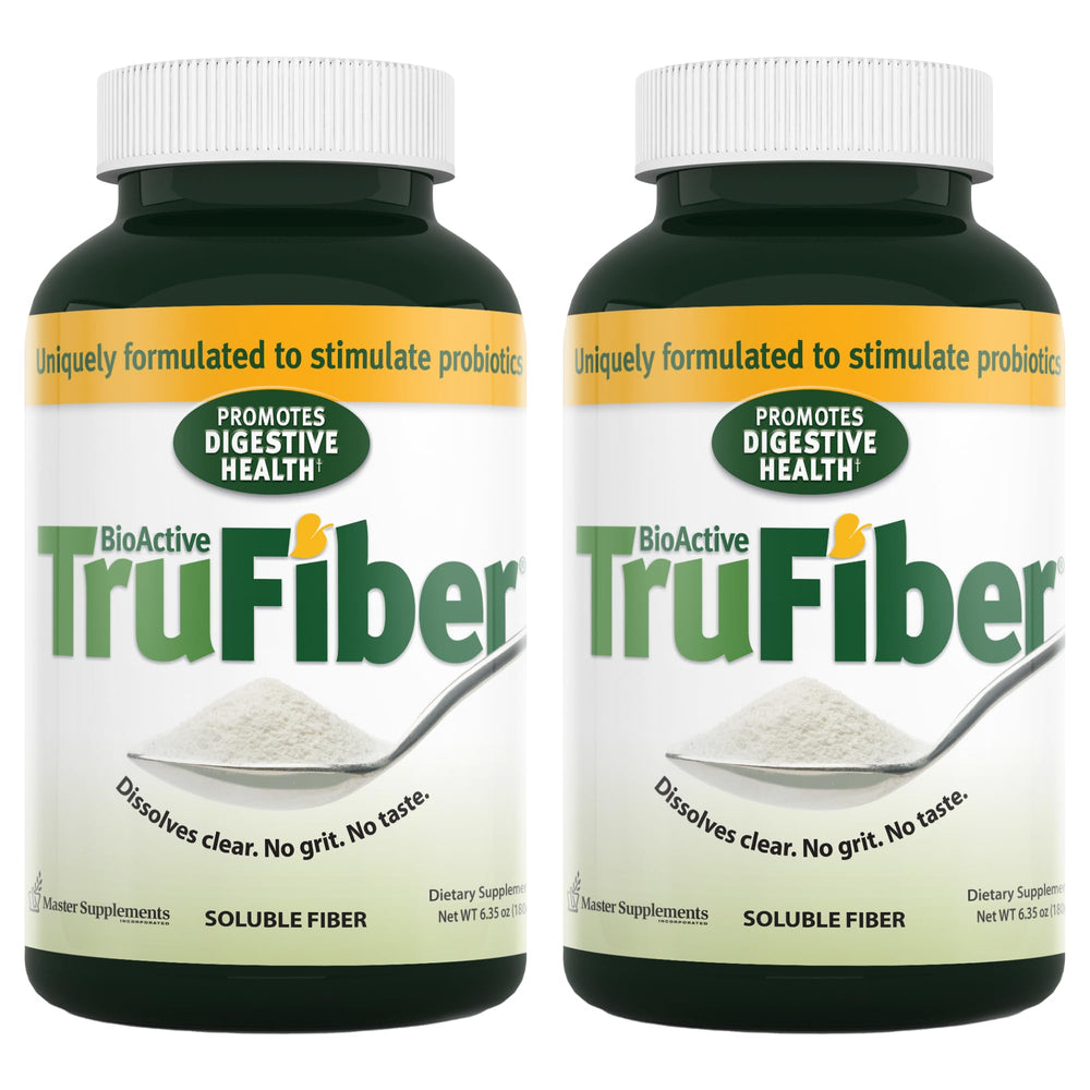 TruFiber packaging display showcasing vegan gluten free prebiotic powder