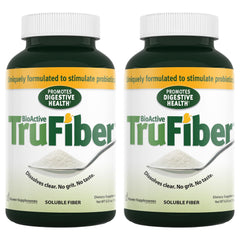 TruFiber packaging display showcasing vegan gluten free prebiotic powder