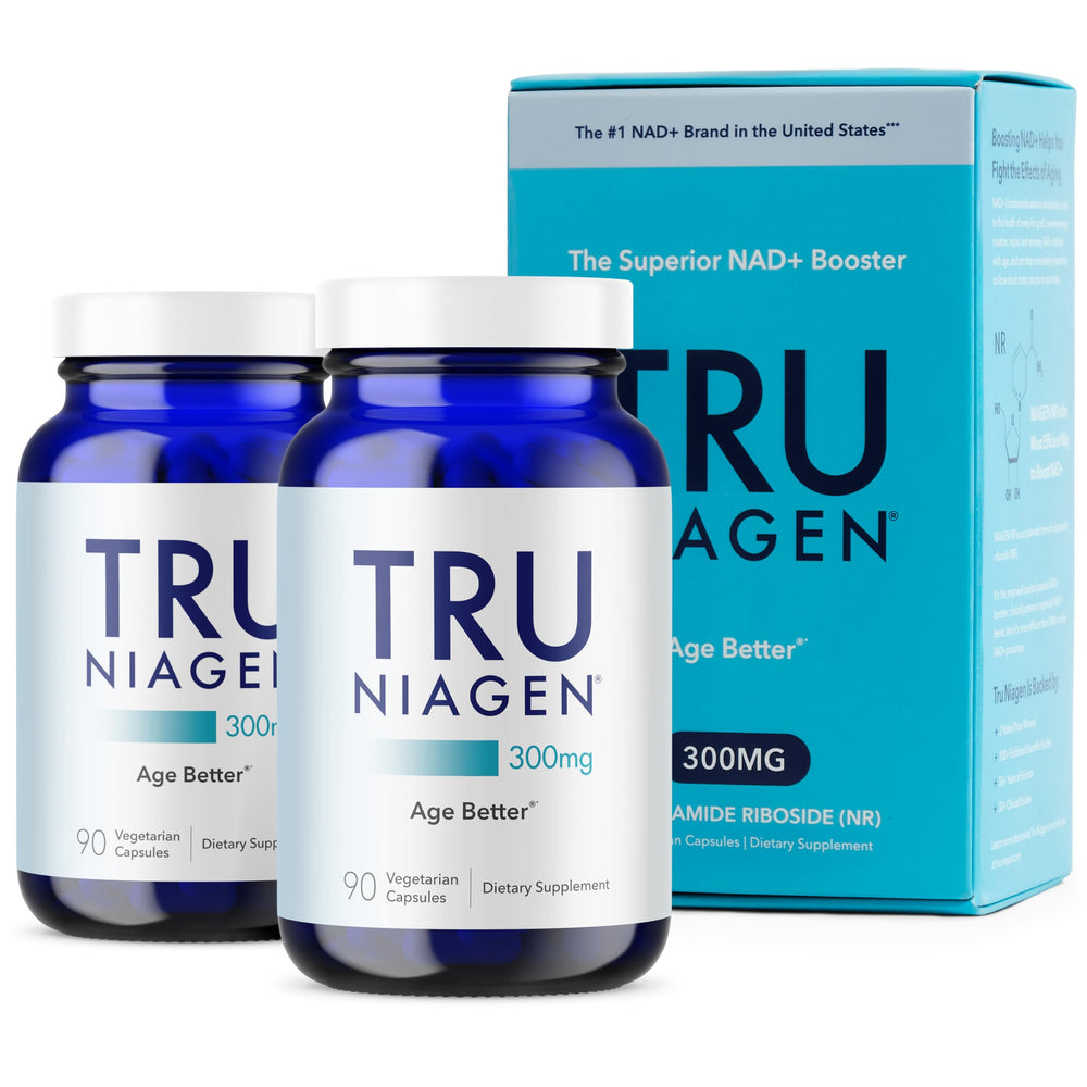 TRU NIAGEN bottle front view highlighting the NAD+ supplement for daily energy support