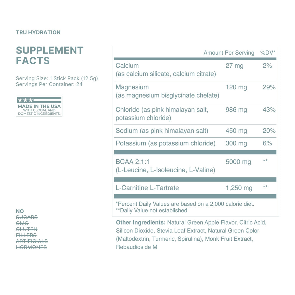 TRU Supplements scoop with powder ready to measure convenient serving