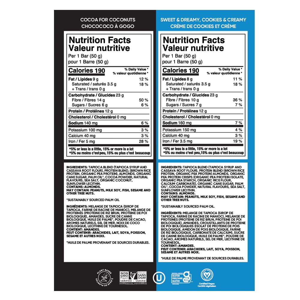 TRUBAR Cocoa Protein Bar packaging close-up highlighting vegan ingredients
