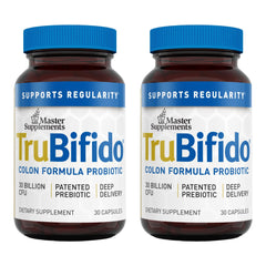 TruBifido Master bottle with 30 capsules supports regularity and energy.