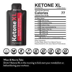 TruBrain Ketone XL No Caffeine 10-pack display showing convenient energy